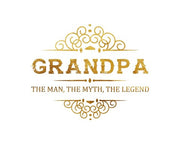 Grandpa: The Man, The Myth, The Legend - White and Gold by Color Me Happy