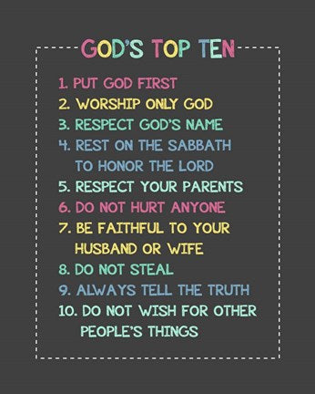 God's Top Ten Stitch Border - Rainbow by Inspire Me