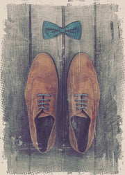 Vintage Fashion Bow Tie and Shoes - Brown by Color Me Happy