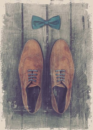 Vintage Fashion Bow Tie and Shoes - Brown by Color Me Happy