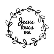 Jesus Loves Me - Wreath Doodle White by Inspire Me