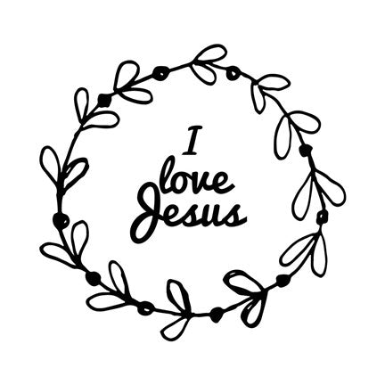 I Love Jesus - Wreath Doodle White by Inspire Me