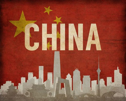 Beijing, China - Flags and Skyline by Take Me Away