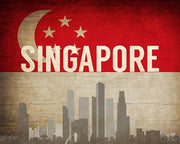 Singapore - Flags and Skyline by Take Me Away