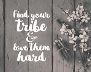 Find Your Tribe - Flowers and Pencils Grayscale by Color Me Happy
