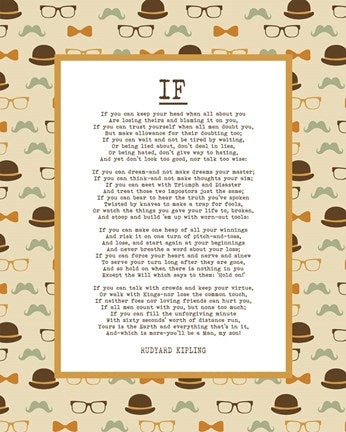 If by Rudyard Kipling - Retro Orange by Quote Master
