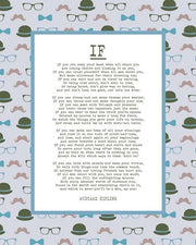 If by Rudyard Kipling - Retro Blue by Quote Master