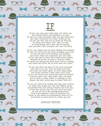 If by Rudyard Kipling - Retro Blue by Quote Master