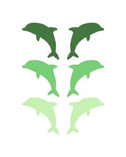 Leaping Dolphins - Green by Color Me Happy