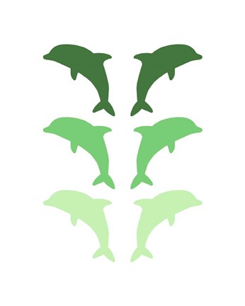 Leaping Dolphins - Green by Color Me Happy