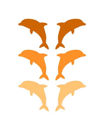 Leaping Dolphins - Orange by Color Me Happy