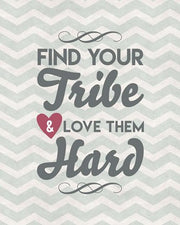 Find Your Tribe - Blue Chevron Pattern by Color Me Happy
