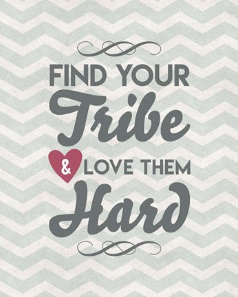 Find Your Tribe - Blue Chevron Pattern by Color Me Happy