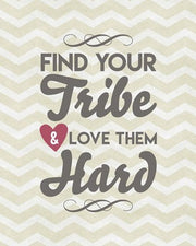 Find Your Tribe - Beige Chevron Pattern by Color Me Happy