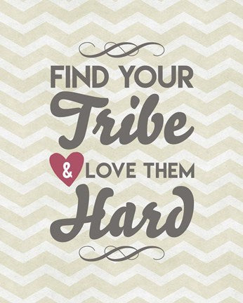 Find Your Tribe - Beige Chevron Pattern by Color Me Happy