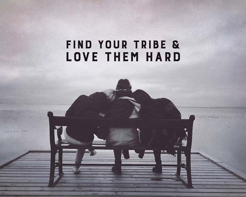 Find Your Tribe - Friend Trio Grayscale by Color Me Happy