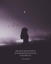 Doubt Thou the Stars are Fire Shakespeare Night Scene Grayscale by Quote Master