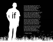 If by Rudyard Kipling - Man Silhouette Black by Quote Master