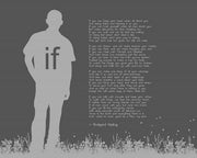 If by Rudyard Kipling - Man Silhouette Gray by Quote Master
