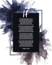 If by Rudyard Kipling - Powder Explosion Blue by Quote Master