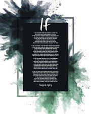 If by Rudyard Kipling - Powder Explosion Green by Quote Master