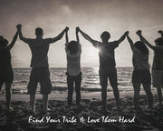 Find Your Tribe - Joined Hands Grayscale by Color Me Happy