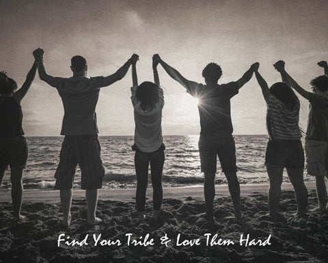 Find Your Tribe - Joined Hands Grayscale by Color Me Happy