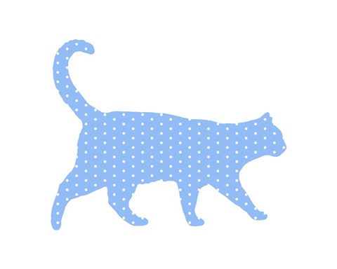 Dot Pattern Cat - Blue by Color Me Happy