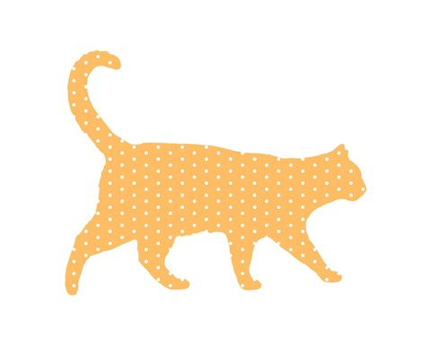 Dot Pattern Cat - Orange by Color Me Happy