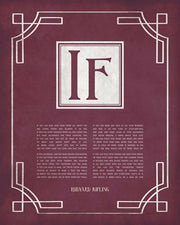 If by Rudyard Kipling - Ornamental Border Red by Quote Master