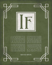 If by Rudyard Kipling - Ornamental Border Green by Quote Master