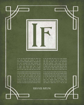 If by Rudyard Kipling - Ornamental Border Green by Quote Master