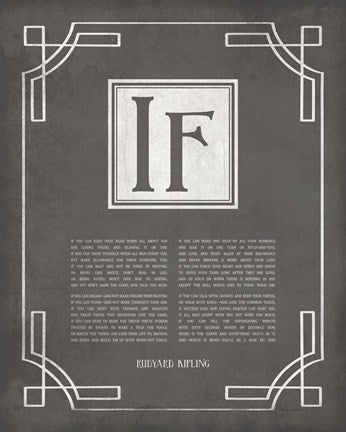 If by Rudyard Kipling - Ornamental Border Gray by Quote Master