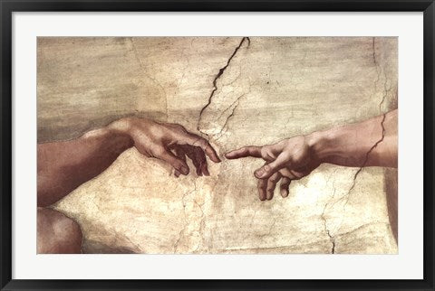 Creation of Adam (hands detail) by Michelangelo Buonarroti