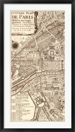 Plan de la Ville de Paris, 1715 (L) by Nicolas De Fer