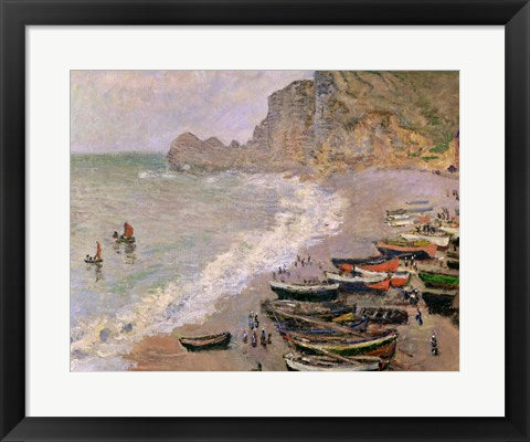 Etretat, beach and the Porte d'Amont, 1883 by Claude Monet