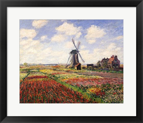 Tulip Fields with the Rijnsburg Windmill, 1886 by Claude Monet