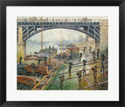 The Stream of Robec at Rouen, 1872 workers by Claude Monet