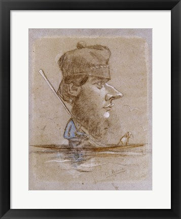 A Hunter and his Dog on a Boat, c.1858-59 by Claude Monet