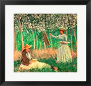 In the Woods at Giverny: Blanche Hoschede at her easel with Suzanne Hoschede reading, 1887 by Claude Monet