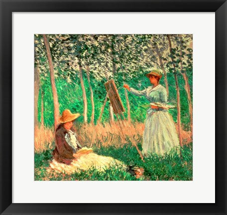 In the Woods at Giverny: Blanche Hoschede at her easel with Suzanne Hoschede reading, 1887 by Claude Monet