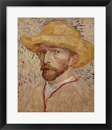 Self Portrait with Straw Hat, 1887 by Vincent Van Gogh