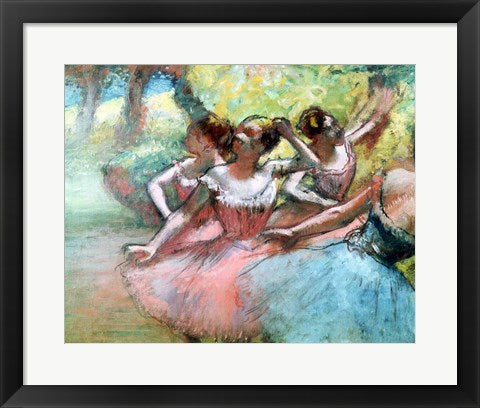 Four ballerinas on the stage by Edgar Degas