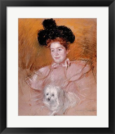 Woman holding a dog by Mary Cassatt