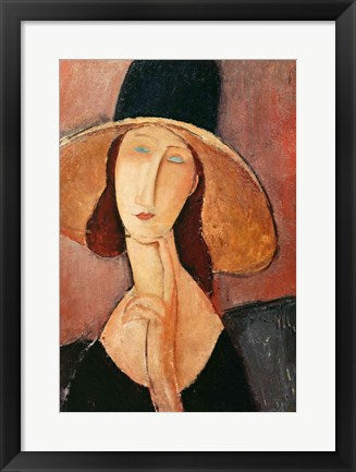 Portrait of Jeanne Hebuterne in a large hat, c.1918-19 by Amedeo Modigliani