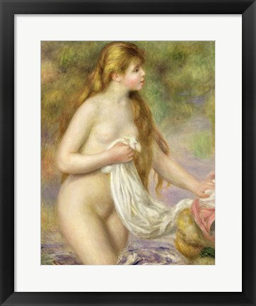 Bather with long hair, c.1895 by Pierre-Auguste Renoir