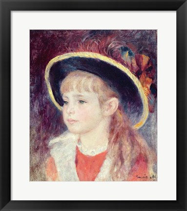 Portrait of a Young Girl in a Blue Hat, 1881 by Pierre-Auguste Renoir