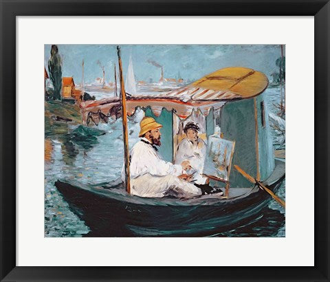 Monet in his Floating Studio, 1874 by Edouard Manet