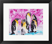 Penguins Under Magenta Sky by Natalie Talocci