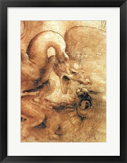 Detail of the Dragon from the drawing Fight between a Dragon and a Lion by Leonardo Da Vinci